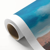 Art deco poster of Oaxaca scenery on rolled canvas, featuring pastel shades, ideal for nursery wall art.