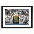 Extra large framed abstract art print depicting colorful Yucatán scenery, ideal for living room ambiance.