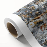 Art Deco poster of Yucatan scenery in muted green and blue tones on rolled canvas, ideal for nursery wall art.