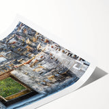 Extra large rolled print of line art flowers, featuring muted earth tones ideal for large living room decor.