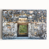 Black and white photograph of Yucatan scenery on large stretched canvas, ideal for kitchen wall art or bedroom ambiance.