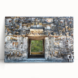 Black and white stretched canvas of Yucatan scenery, ideal for kitchen wall art.