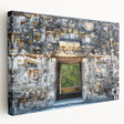 Scenic Yucatan landscape on stretched canvas, featuring lush greenery and tranquil water, in realistic style.