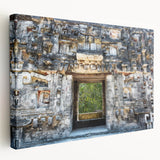 Scenic Yucatan landscape on stretched canvas, featuring lush greenery and tranquil water, in realistic style.