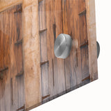 Large abstract wall art of Dubai skyline in muted earth tones on acrylic glass, ideal for dining room art.