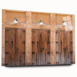 Acrylic print of Dubai skyline in muted earth tones, ideal for bedroom or dining room art.