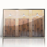 Mid-century modernist art of Dubai skyline in silver acrylic frame, ideal for modern art wall decor.