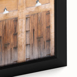 Framed canvas of Dubai skyline in black with colorful, textured highlights, ideal for living room decor.