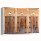 Vintage poster art of Dubai skyline in colorful hues on extra large framed canvas, ideal for living room decor.