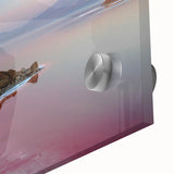 Large abstract wall art depicting a Middle-Eastern Iranian scenery in muted earth tones on acrylic glass.