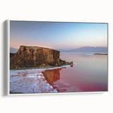 Vintage poster art featuring a colorful Middle Eastern scenery on a framed canvas, ideal for living room decor.