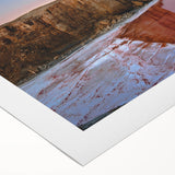 Art deco poster of a Middle Eastern scenery in muted earth tones on rolled canvas, ideal for dining room wall art.