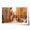 Extra large rolled print of Jerusalem scenery in muted earth tones, ideal for art wall dining room.