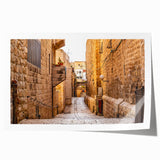 Extra large rolled print of Jerusalem scenery in muted earth tones, ideal for art wall dining room.