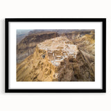 Extra large abstract art print of a Middle Eastern scenery in vibrant colors on a textured canvas.