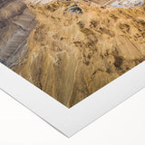 Art deco poster of a Middle Eastern cityscape in muted earth tones on rolled canvas, suitable for dining room decor.