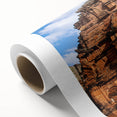 Art Deco poster of a Middle Eastern Jordan scenery in muted earth tones on rolled canvas.