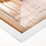 Art deco poster of Oman scenery on rolled canvas, featuring earthy tones, ideal for dining room wall art.