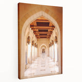 Middle Eastern landscape on large stretched canvas, featuring muted earth tones, ideal for kitchen wall decor.