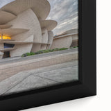 Extra large framed canvas featuring a textured, colorful Middle Eastern scenery in black, ideal for living room decor.