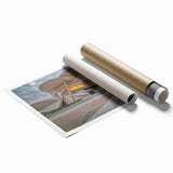 Extra large rolled print of a Middle Eastern Qatar scenery with muted earth tones, ideal for classy bathroom wall art.