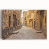 Black and white stretched canvas featuring a panoramic Saudi Arabian landscape, suitable for kitchen wall art.