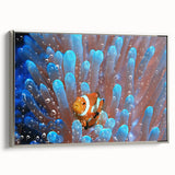 Landscape art painting of a Fijian beach on a framed canvas, featuring vibrant blues and greens.