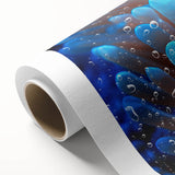 Art deco style poster of a serene Oceania Fiji scenery in soft blue and green tones on rolled canvas.