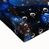 Large art depicting a black and white landscape of Fiji on stretched canvas, suitable for bedroom wall decor.