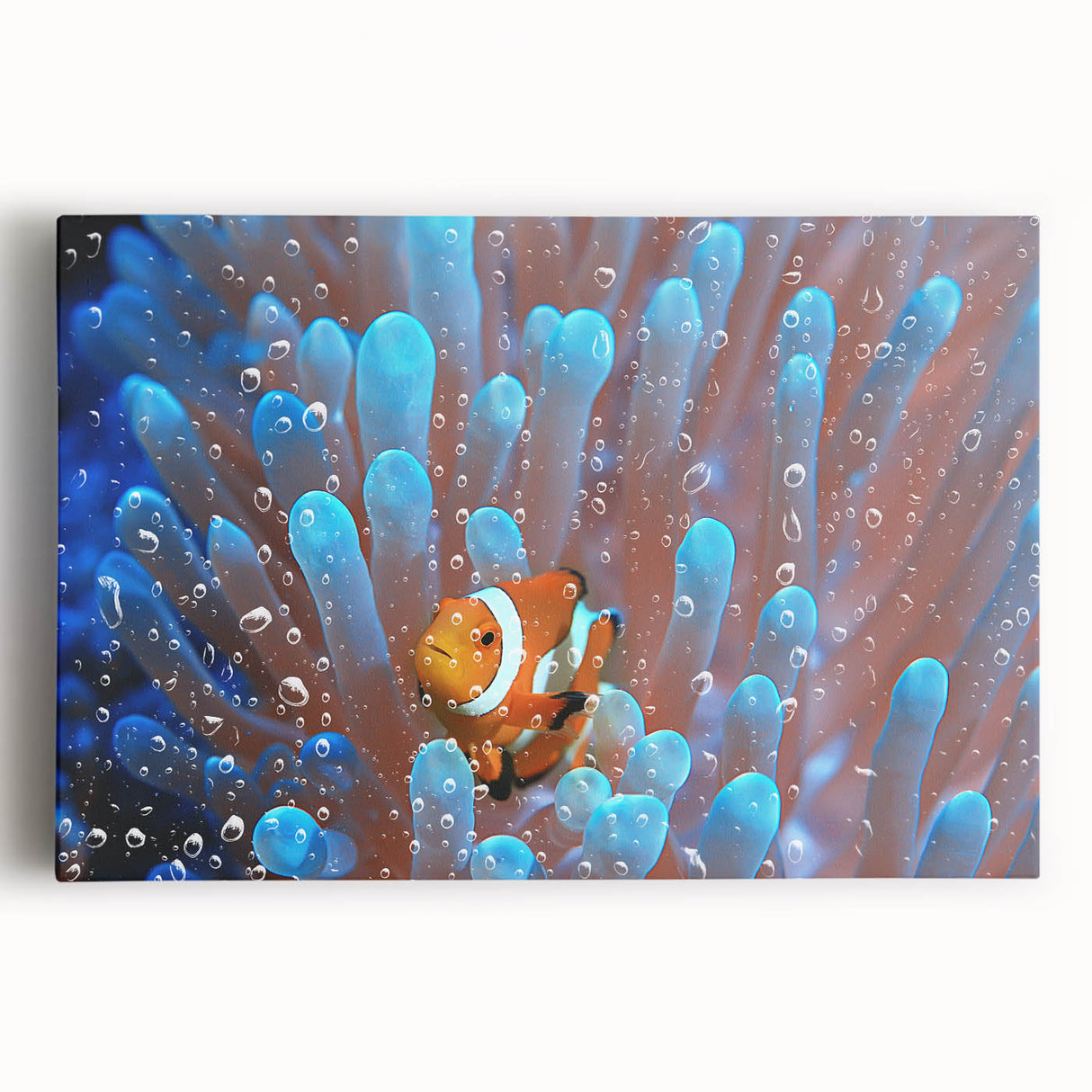 Black and white stretched canvas of a serene Fiji coastline, ideal for kitchen wall art.