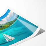 Extra large wall art featuring line art flowers in muted pastel shades on a rolled print.