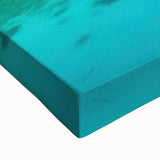 Black and white landscape art painting of Bora Bora on stretched canvas, ideal for bedroom decor.