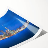 Extra large wall art featuring line art flowers in soft pastel hues on a rolled canvas, suitable for large living room decor.