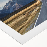 Art deco poster of Canterbury, New Zealand scenery in pastel shades on rolled canvas, suitable for dining room wall art.