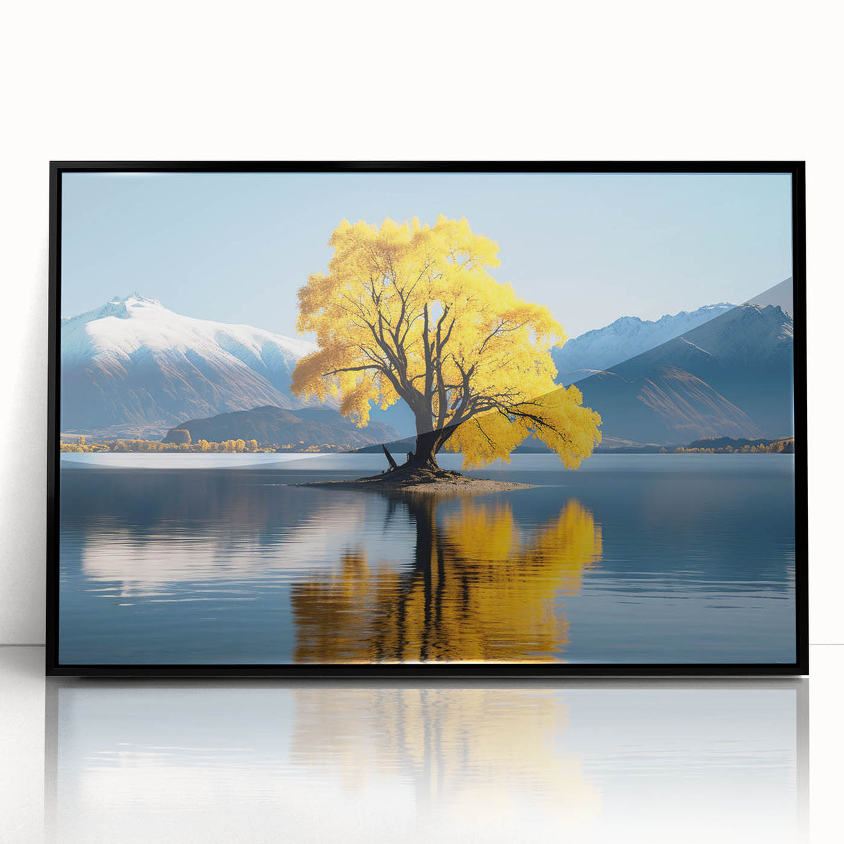 Large abstract wall art depicting New Zealand's Otago scenery in muted earth tones on a framed acrylic print.