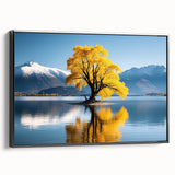 Black and white landscape art painting of Otago, New Zealand on framed canvas, ideal for bedroom decor.