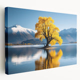 Large art print of Otago, New Zealand scenery on stretched canvas, featuring vibrant green and blue tones.