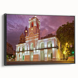 Black and white framed canvas of Buenos Aires landscape, ideal for bedroom wall art.