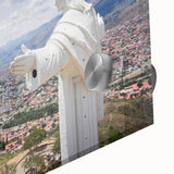 Large abstract wall art of a Bolivian landscape in muted earth tones on acrylic glass, ideal for dining room decor.