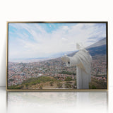Framed acrylic print of a Bolivian landscape in muted earth tones, ideal for modern art wall decor.