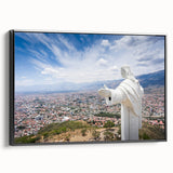 Black and white framed canvas of a Bolivian landscape, ideal for bedroom wall decor.