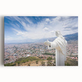 Black and white photograph of Bolivian landscape on stretched canvas, ideal for kitchen wall art.