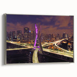 Framed canvas landscape art painting of a Brazilian scenery in vibrant colors, ideal for living room decor.