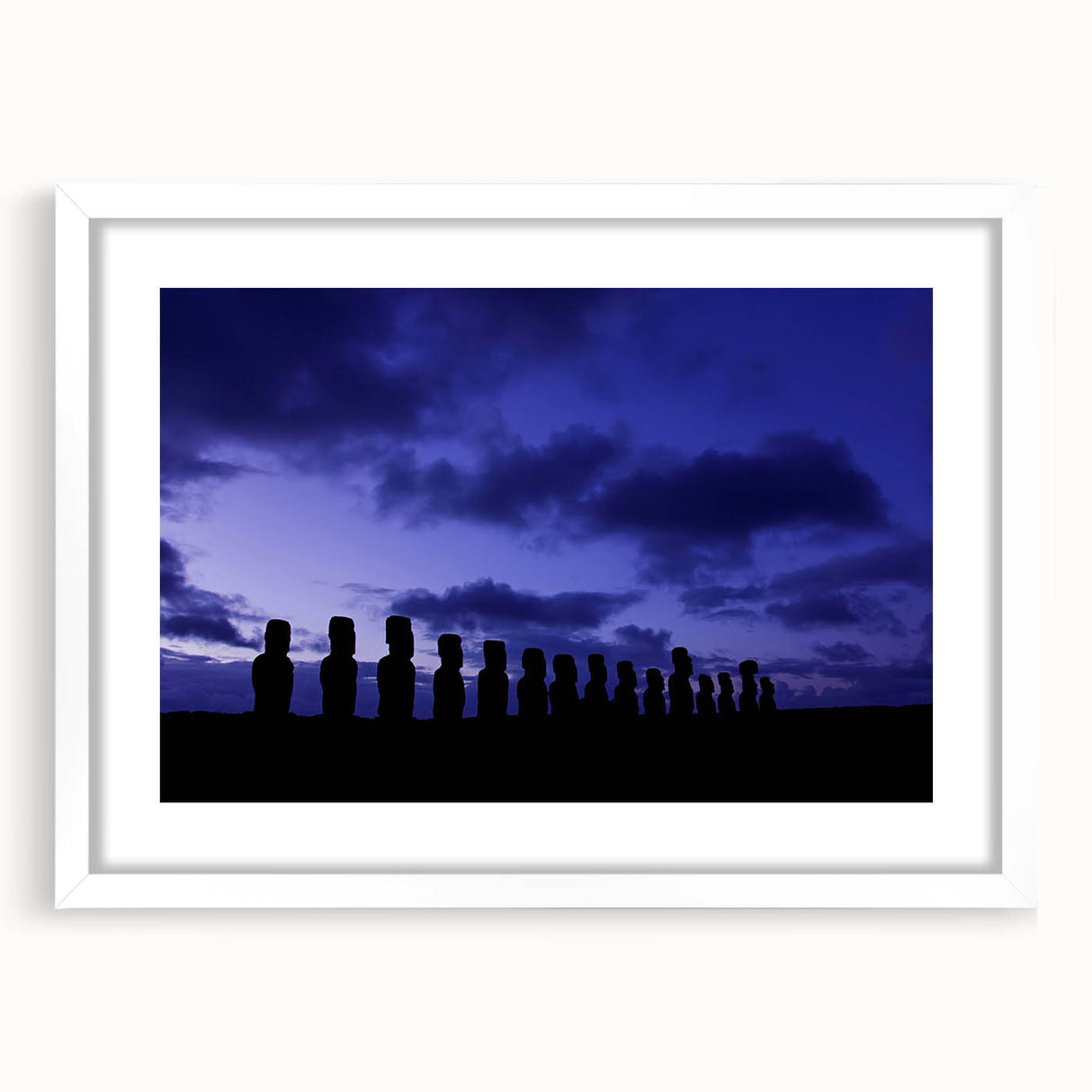 Abstract art print of Chilean landscape in muted earth tones, framed with a white mat, suitable for dining room decor.