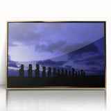 Mid-century modernist depiction of a Chilean landscape in muted earth tones on a framed acrylic.