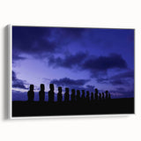 Vintage poster art of a colorful Chilean landscape on extra large framed canvas, ideal for living room decor.