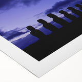 Art deco poster of a Chilean landscape in muted earth tones on rolled canvas, suitable for dining room decor.