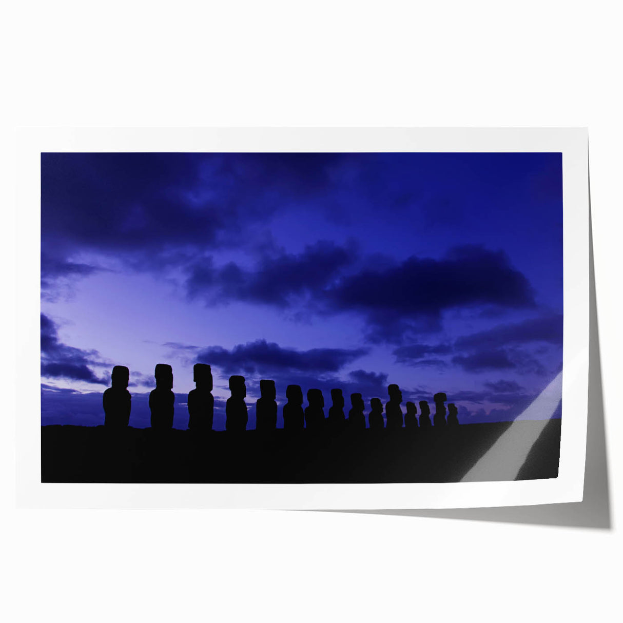 Rolled print of a Chilean landscape with vibrant green and blue tones, suitable as art wall for dining rooms.