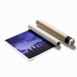 Extra large rolled print of a Chilean landscape with vibrant green and floral elements, ideal for classy bathroom wall art.