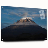 Acrylic print of a large abstract representation of a South American scenery in vibrant earth tones.